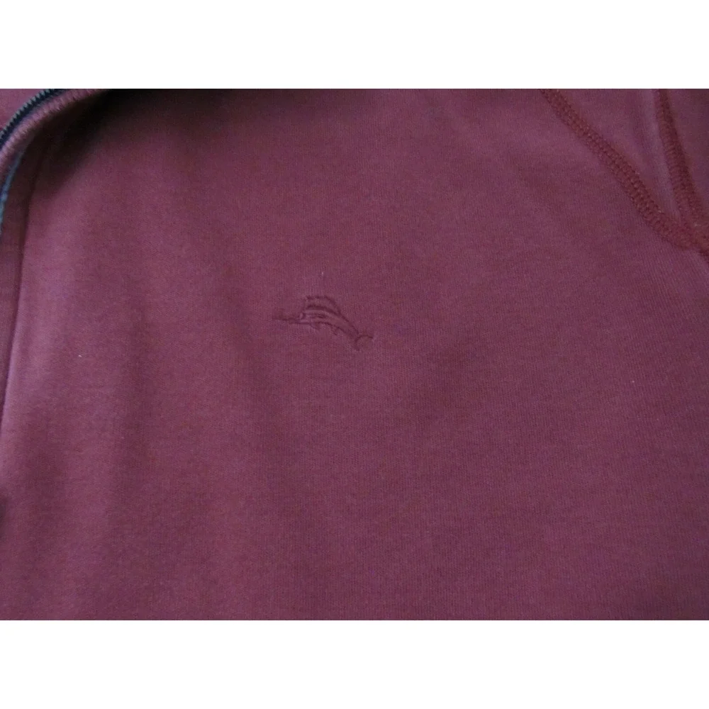 Tommy‎ Bahama Burgundy Red1/4 Zip Pima Cotton Sweater Size XL/TG